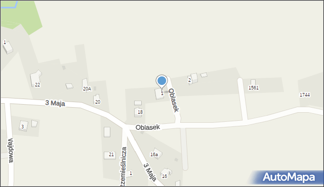 Przybędza, Oblasek, 1, mapa Przybędza