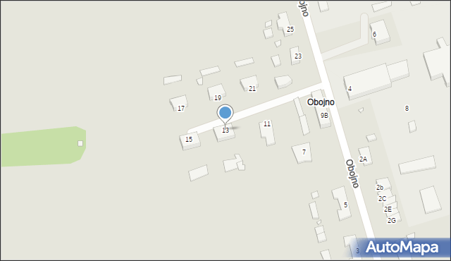 Pyrzyce, Obojno, 13, mapa Pyrzyce
