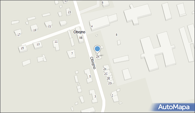 Pyrzyce, Obojno, 2A, mapa Pyrzyce