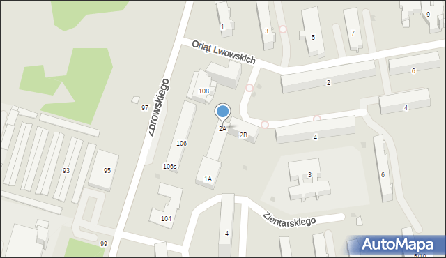 Radom, Obrońców Warszawy, 2A, mapa Radomia