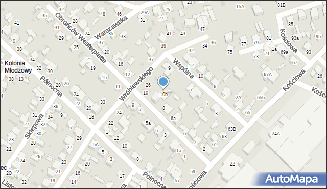 Radomsko, Obrońców Westerplatte, 10b, mapa Radomsko