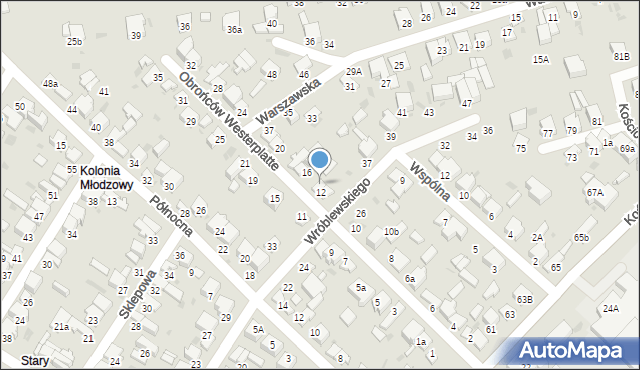 Radomsko, Obrońców Westerplatte, 14, mapa Radomsko