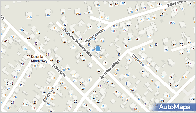 Radomsko, Obrońców Westerplatte, 18, mapa Radomsko