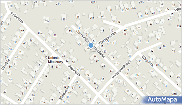 Radomsko, Obrońców Westerplatte, 23, mapa Radomsko