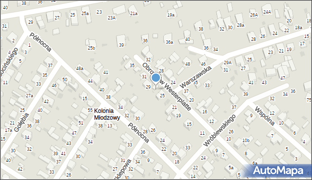 Radomsko, Obrońców Westerplatte, 27, mapa Radomsko