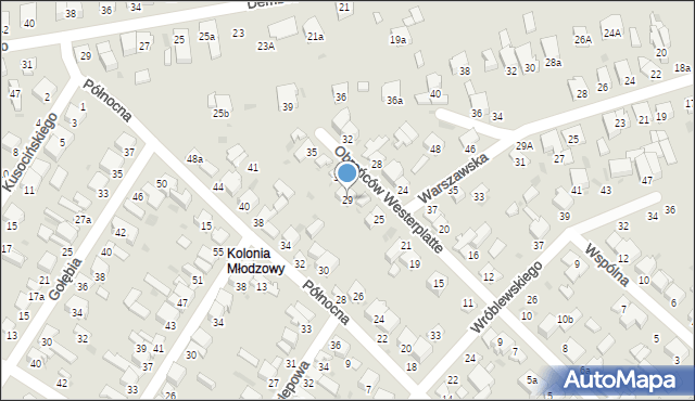 Radomsko, Obrońców Westerplatte, 29, mapa Radomsko