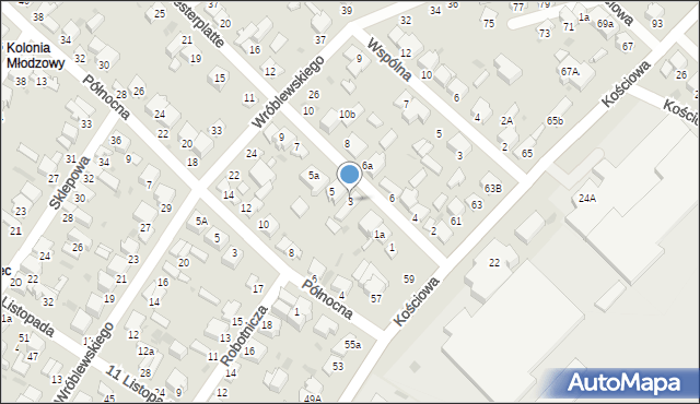 Radomsko, Obrońców Westerplatte, 3, mapa Radomsko