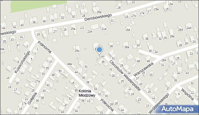 Radomsko, Obrońców Westerplatte, 37, mapa Radomsko