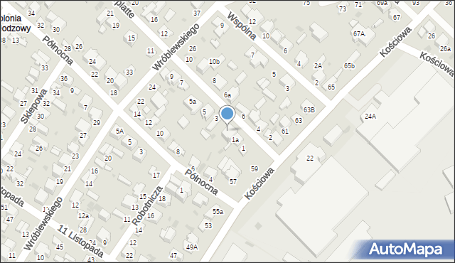 Radomsko, Obrońców Westerplatte, 3a, mapa Radomsko
