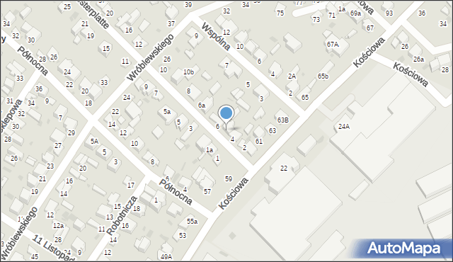 Radomsko, Obrońców Westerplatte, 4a, mapa Radomsko