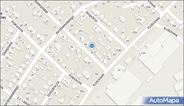 Radomsko, Obrońców Westerplatte, 6, mapa Radomsko