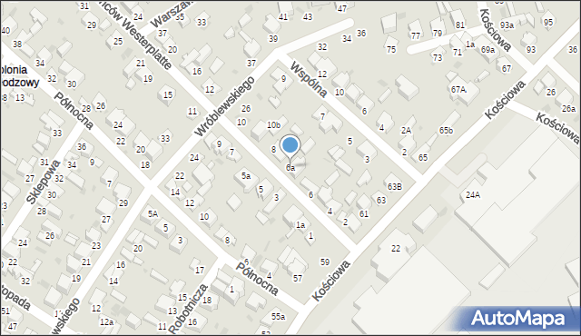 Radomsko, Obrońców Westerplatte, 6a, mapa Radomsko