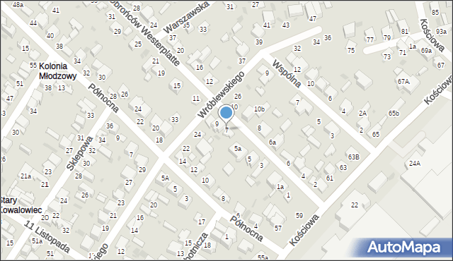 Radomsko, Obrońców Westerplatte, 7, mapa Radomsko