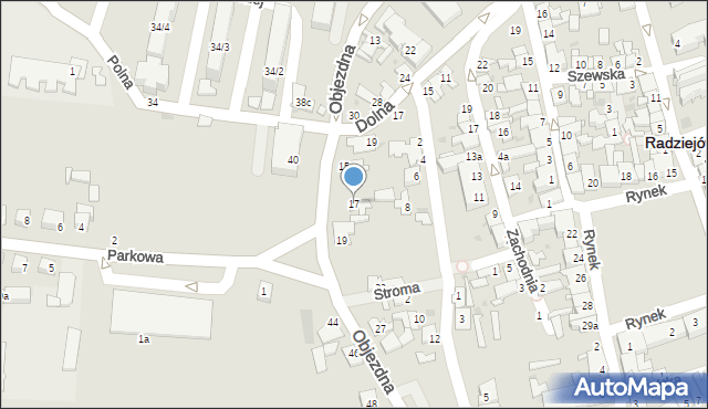 Radziejów, Objezdna, 17, mapa Radziejów