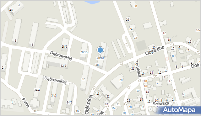 Radziejów, Objezdna, 28/14, mapa Radziejów