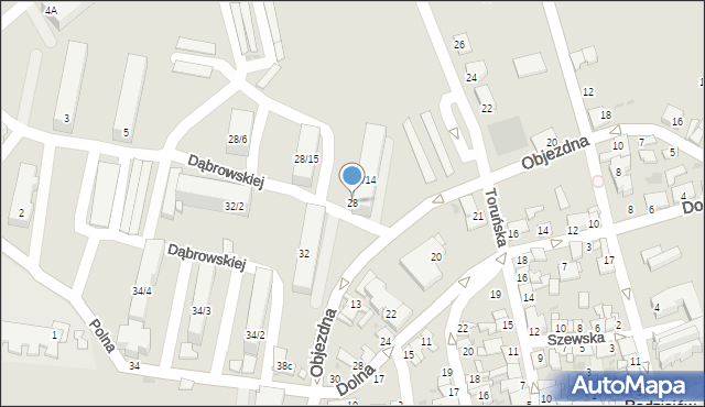 Radziejów, Objezdna, 28, mapa Radziejów