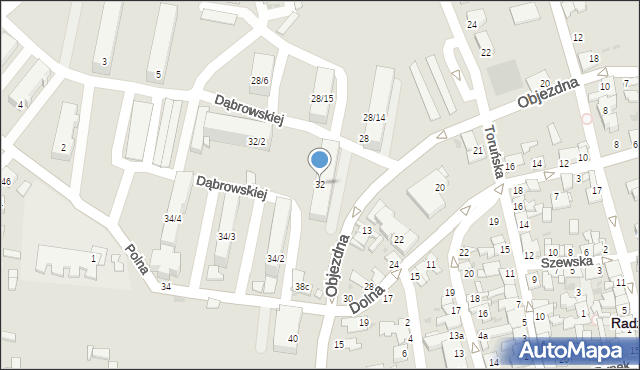 Radziejów, Objezdna, 32, mapa Radziejów