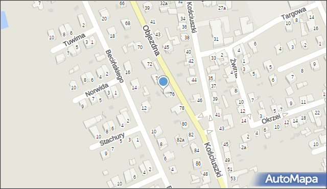 Radziejów, Objezdna, 76a, mapa Radziejów