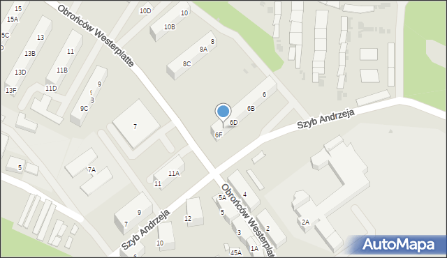 Ruda Śląska, Obrońców Westerplatte, 6E, mapa Rudy Śląskiej