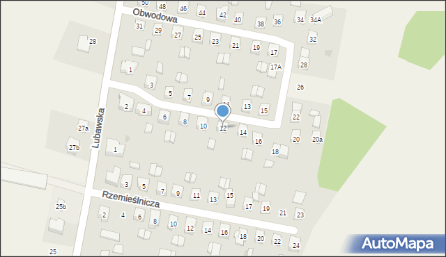 Rybno, Obwodowa, 12, mapa Rybno