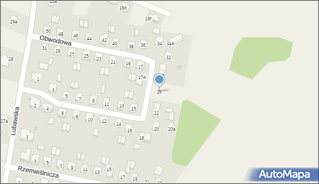 Rybno, Obwodowa, 26, mapa Rybno