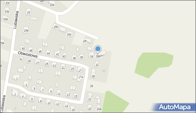 Rybno, Obwodowa, 34A, mapa Rybno