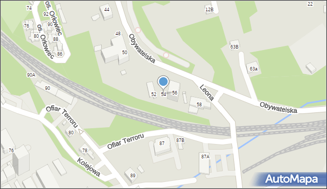 Rydułtowy, Obywatelska, 54, mapa Rydułtowy