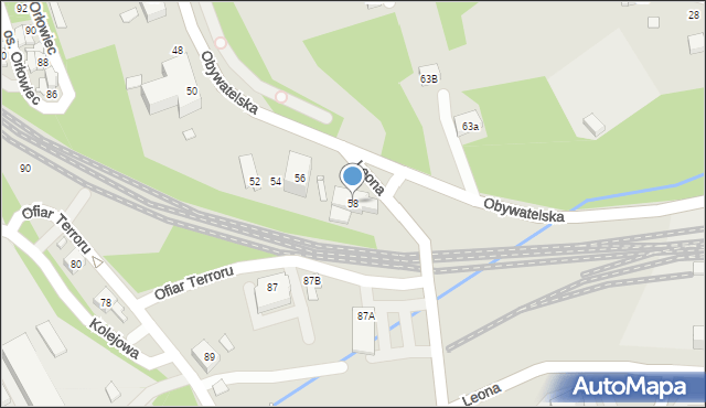 Rydułtowy, Obywatelska, 58, mapa Rydułtowy