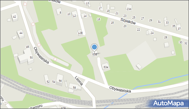 Rydułtowy, Obywatelska, 63B, mapa Rydułtowy