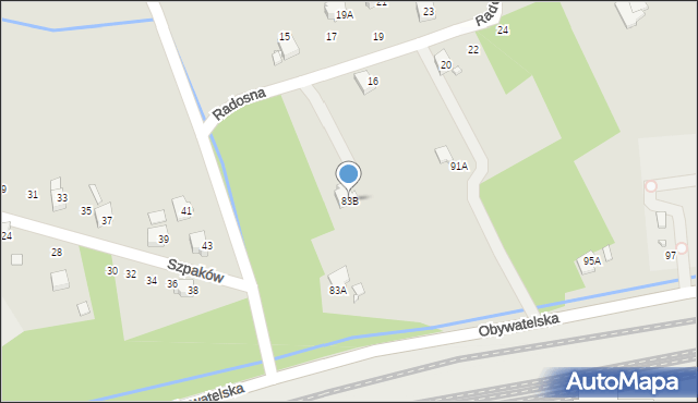 Rydułtowy, Obywatelska, 83B, mapa Rydułtowy