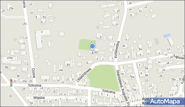 Ryki, Objazdowa, 6, mapa Ryki