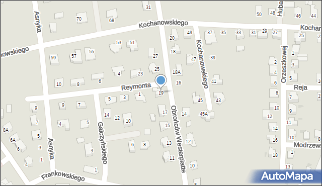 Sandomierz, Obrońców Westerplatte, 19, mapa Sandomierza
