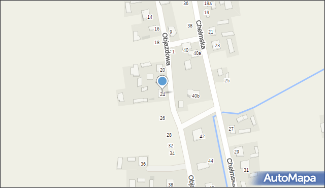 Sawin, Objazdowa, 24, mapa Sawin