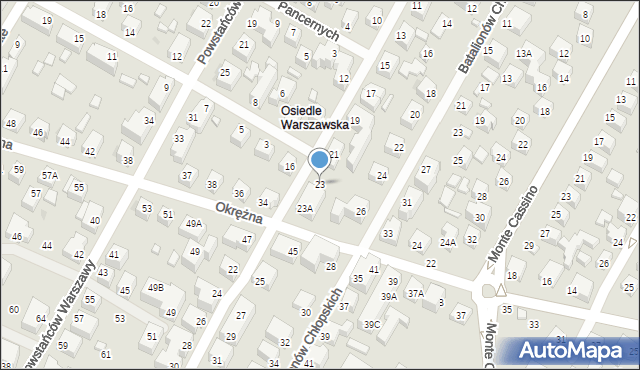 Siedlce, Obrońców Helu, 23, mapa Siedlce