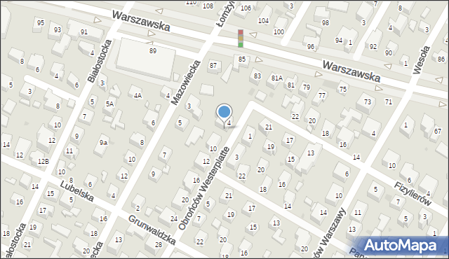 Siedlce, Obrońców Westerplatte, 6, mapa Siedlce
