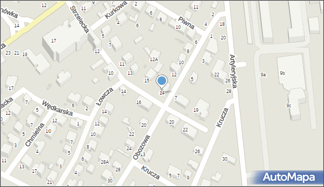 Siedlce, Obozowa, 14, mapa Siedlce