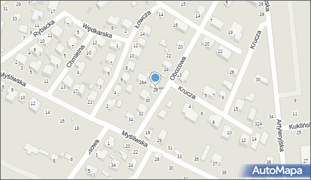 Siedlce, Obozowa, 28, mapa Siedlce