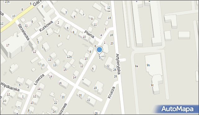 Siedlce, Obozowa, 3, mapa Siedlce
