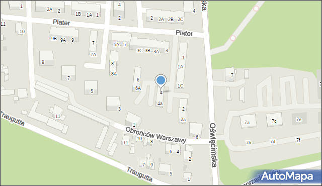 Siemianowice Śląskie, Obrońców Warszawy, 4, mapa Siemianowice Śląskie