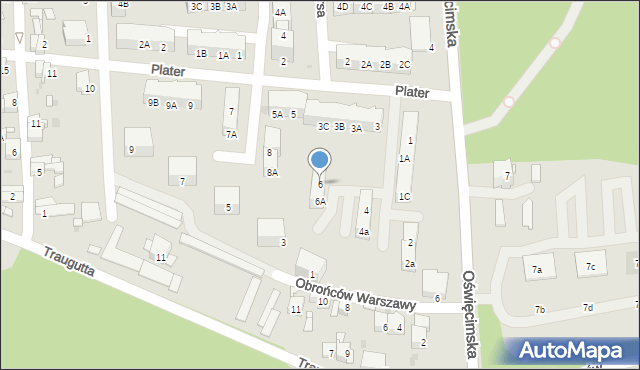 Siemianowice Śląskie, Obrońców Warszawy, 6, mapa Siemianowice Śląskie