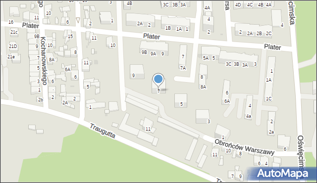 Siemianowice Śląskie, Obrońców Warszawy, 7, mapa Siemianowice Śląskie