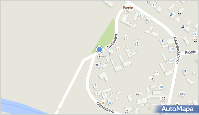 Sieradz, Obwodowa, 5, mapa Sieradz