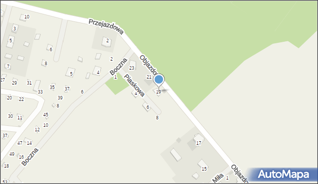 Siestrzeń, Objazdowa, 19, mapa Siestrzeń