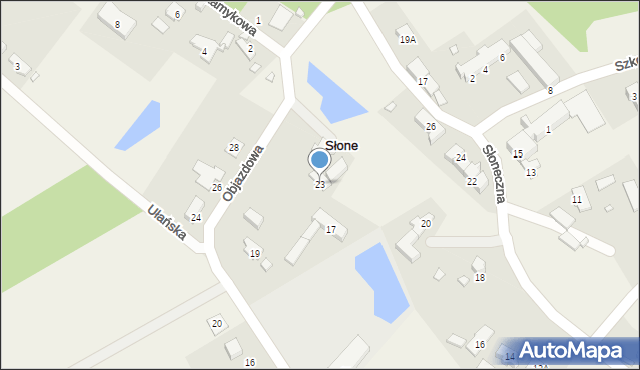 Słone, Objazdowa, 23, mapa Słone