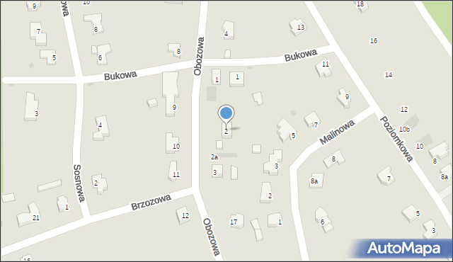 Słubice, Obozowa, 2, mapa Słubice