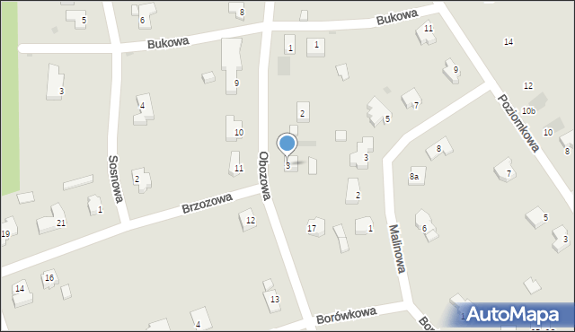 Słubice, Obozowa, 3, mapa Słubice