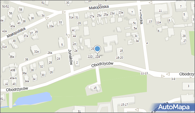 Sopot, Obodrzyców, 22a, mapa Sopotu