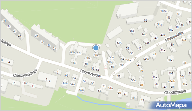 Sopot, Obodrzyców, 56a, mapa Sopotu