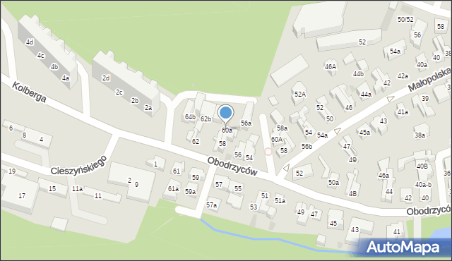 Sopot, Obodrzyców, 60a, mapa Sopotu