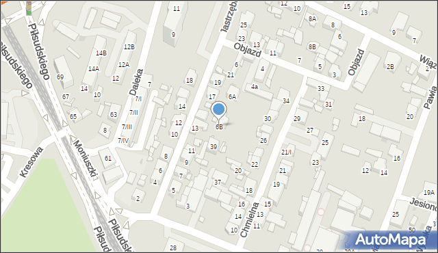 Sosnowiec, Objazd, 6B, mapa Sosnowca